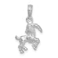 Sterling Silver De-Ani Rhodium-Plated Polished 3D Capricorn Zodiac Pendant