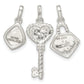 Sterling Silver Antiqued Cz 3 Piece Live Pendant Set