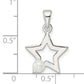 Sterling Silver Rhodium-Plated Polished Imitation Pearl Star Pendant