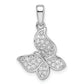 Sterling Silver Rhodium-Plated Cz Butterfly Pendant