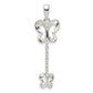 Sterling Silver Polished Cz Butterfly Dangle Pendant