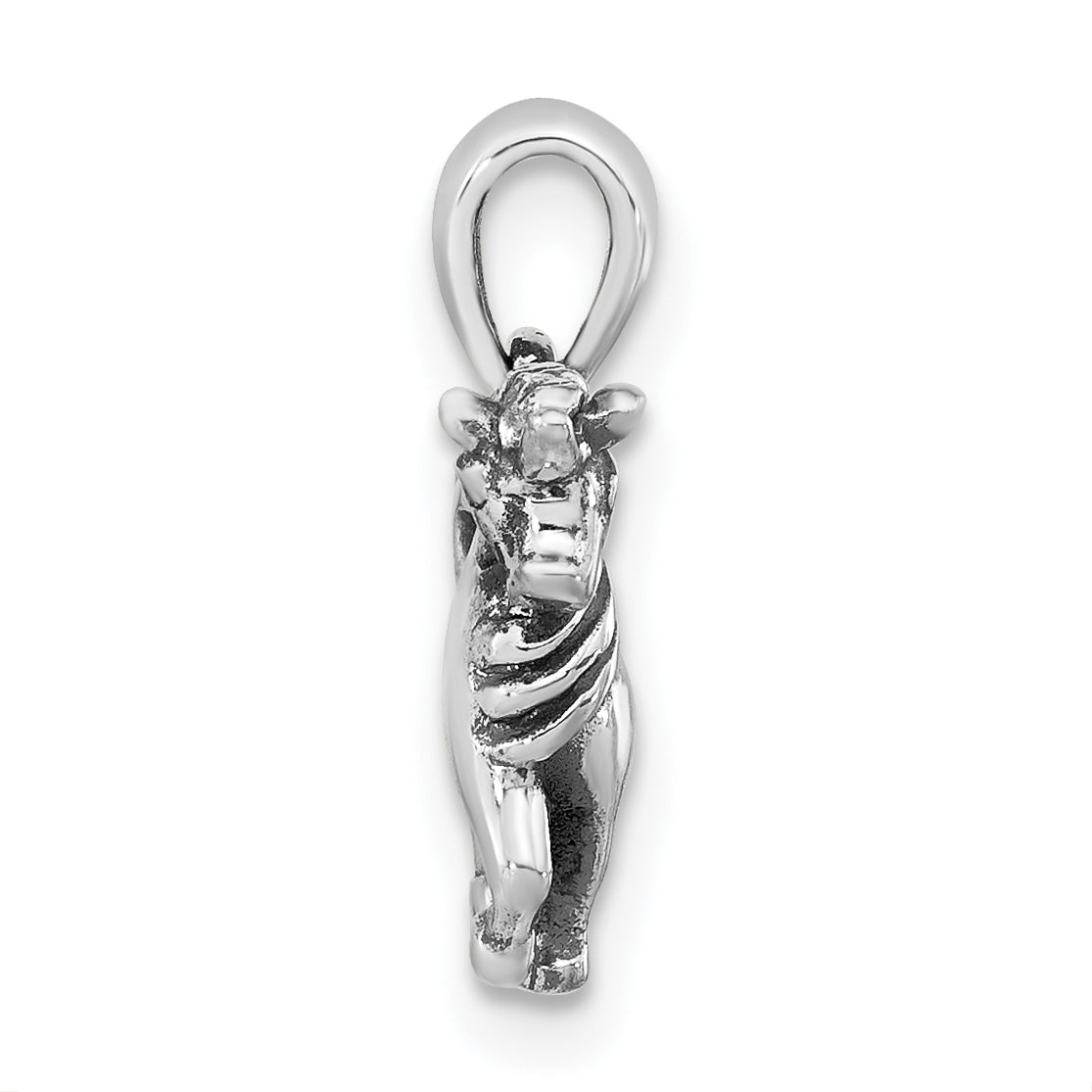 Sterling Silver Antiqued Polished Unicorn Pendant