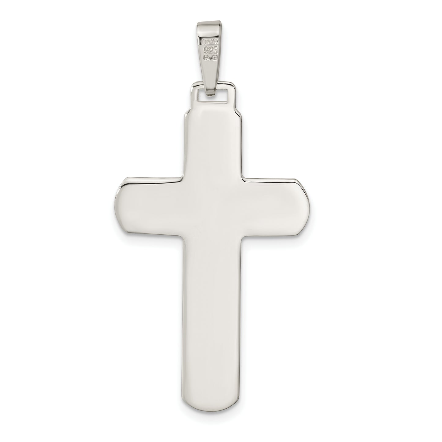 Sterling Silver Polished & Antiqued Textured Center Cross Pendant