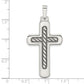 Sterling Silver Polished & Antiqued Textured Center Cross Pendant