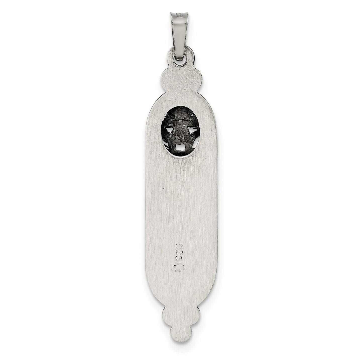 Sterling Silver Solid Antiqued Mezuzah Pendant