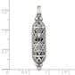 Sterling Silver Solid Antiqued Mezuzah Pendant