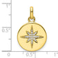 Sterling Silver Gold-Tone Cz Star Disc Pendant