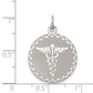 Sterling Silver Rhodium-Plated Caduceus Disc