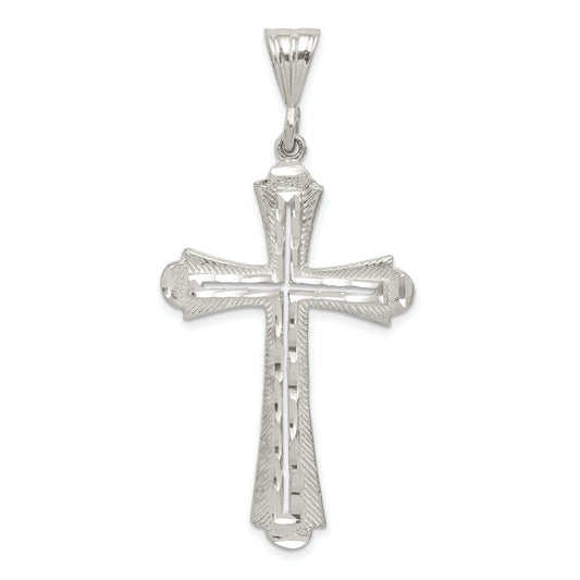 Sterling Silver Diamond-Cut Cross Pendant