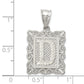 Sterling Silver Square Diamond-Cut Letter D Initial Pendant