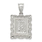 Sterling Silver Square Diamond-Cut Letter E Initial Pendant