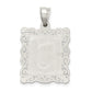 Sterling Silver Square Diamond-Cut Letter S Initial Pendant