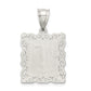 Sterling Silver Square Diamond-Cut Letter T Initial Pendant