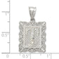 Sterling Silver Square Diamond-Cut Letter T Initial Pendant