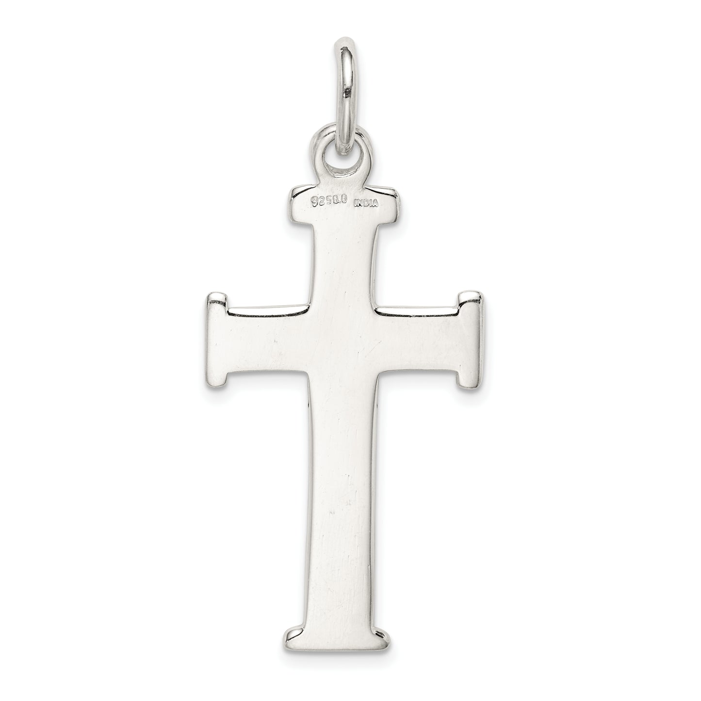 Sterling Silver Diamond -Cut Cross Pendant