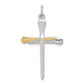 Sterling Silver Rhodium-Plated & Vermeil Nail Cross Pendant