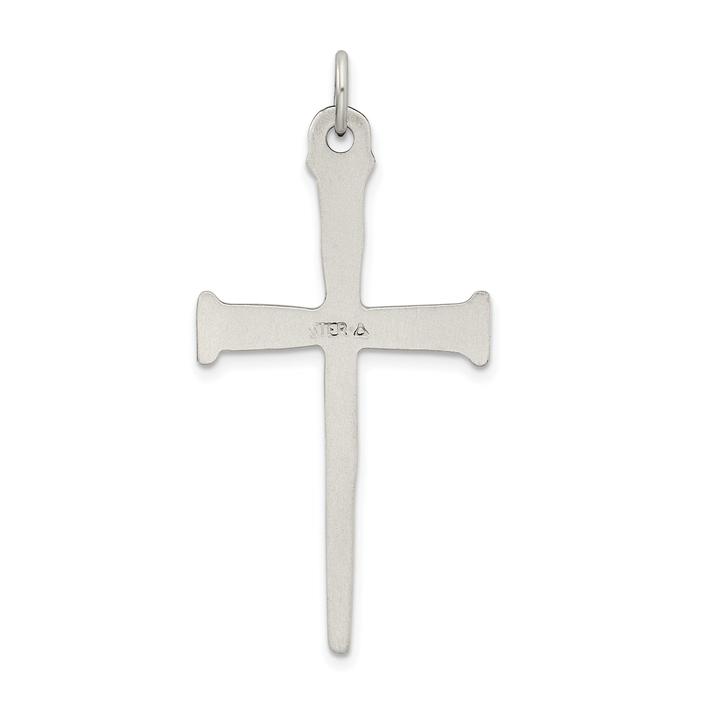 Sterling Silver Antiqued Nail Cross Pendant