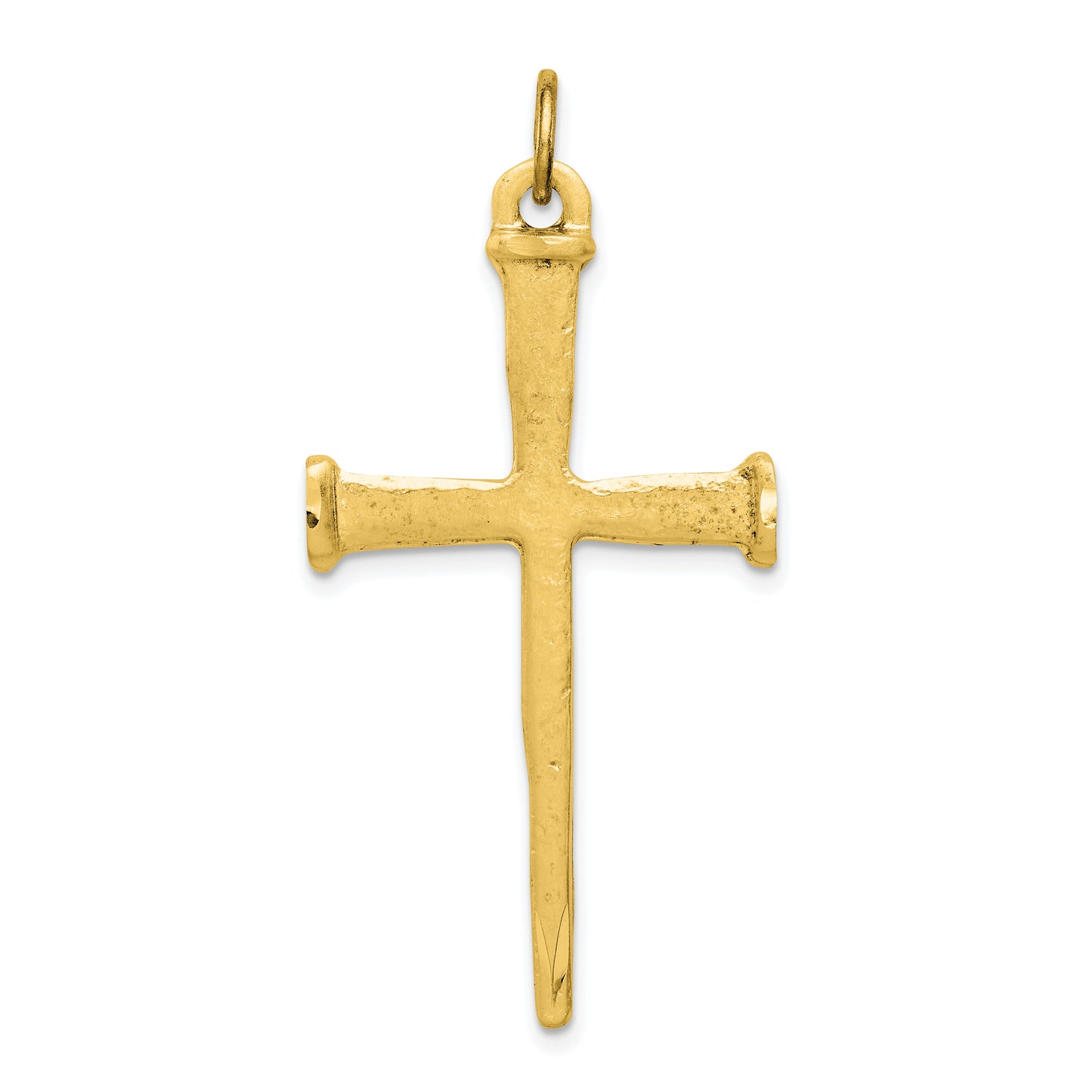 Ss/Gold Plated Sterling Silver Gold-Plated Nail Cross Pendant