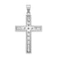 Sterling Silver Rhodium-Plated Cz Latin Cross Pendant