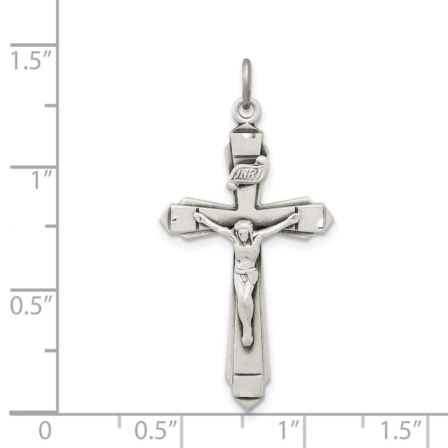 Sterling Silver Antiqued Crucifix Pendant