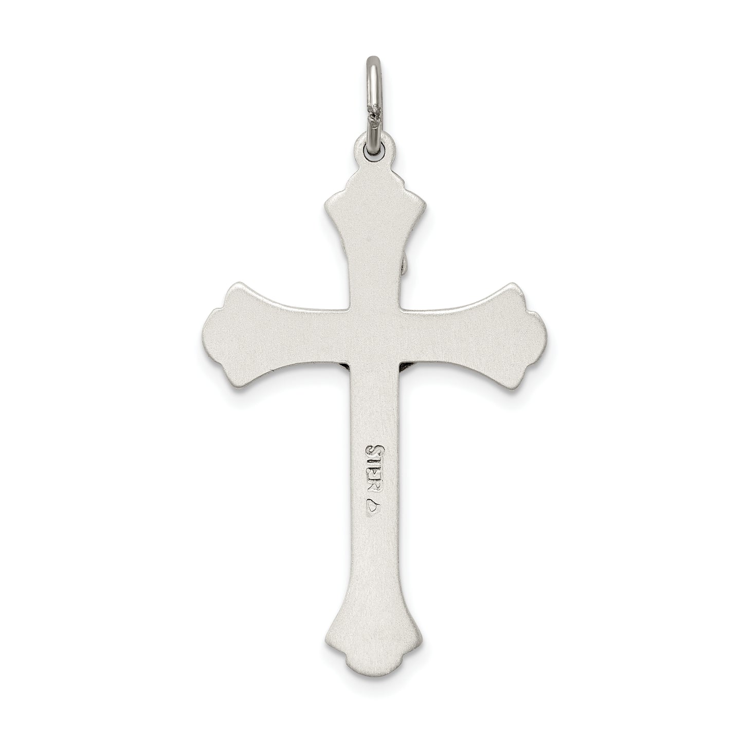 Sterling Silver Antiqued Inri Crucifix Pendant