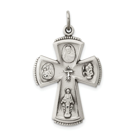 Sterling Silver Antiqued Cross Pendant