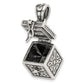 Sterling Silver Antiqued Square Prayer Box Pendant