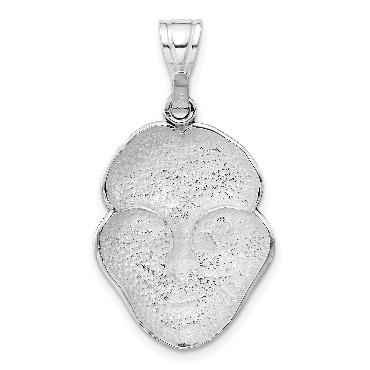 Sterling Silver Polished & Antiqued Face Pendant