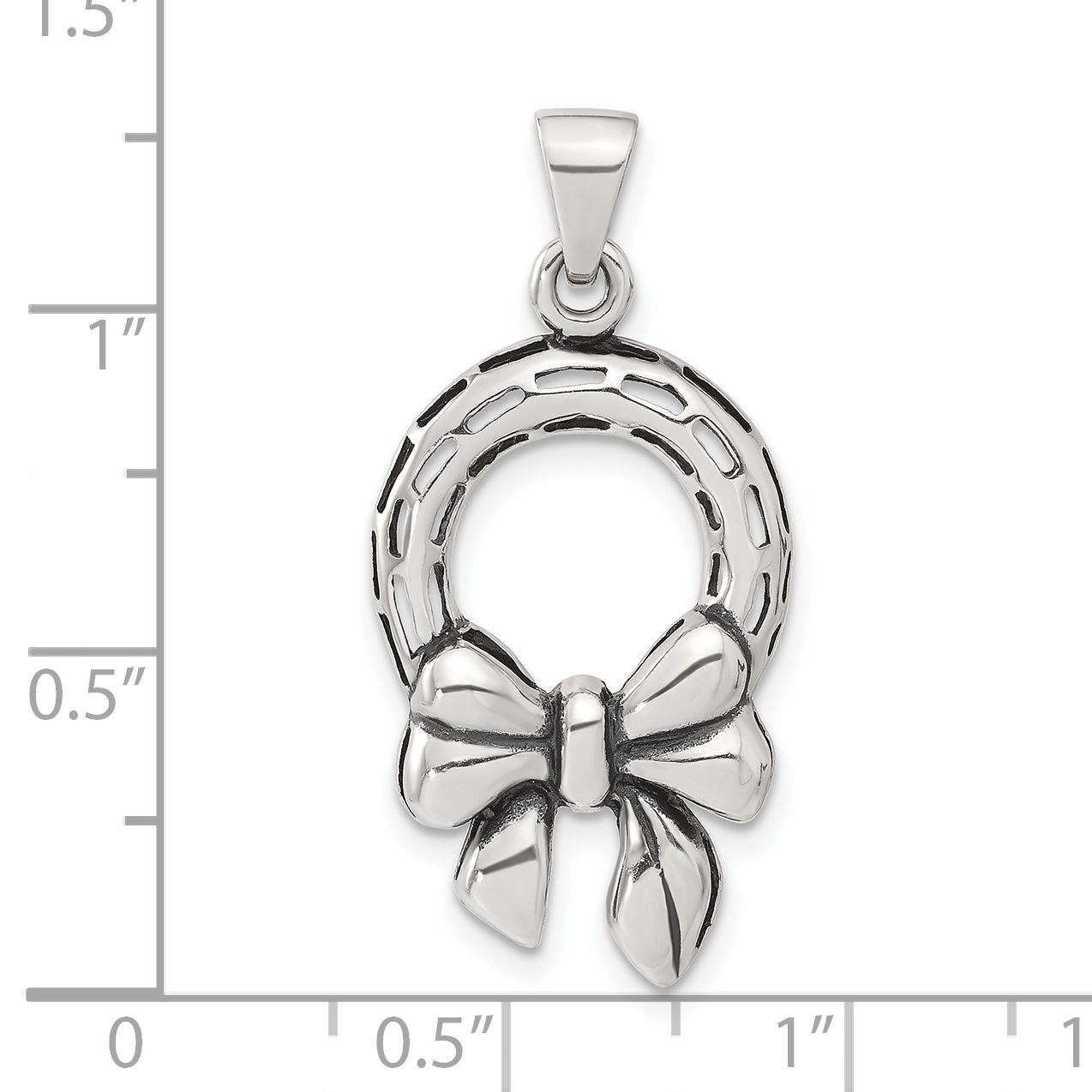 Sterling Silver Polished & Antiqued Wreath Pendant