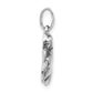 Sterling Silver Polished & Antiqued Angel Pendant