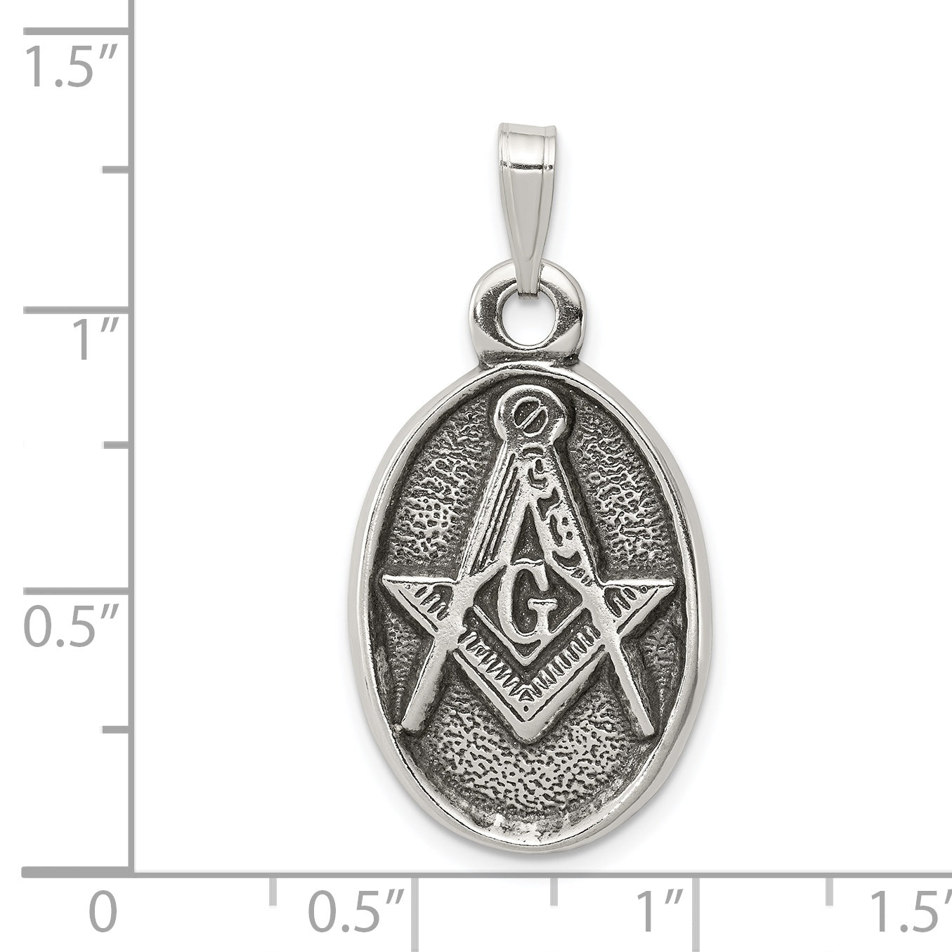 Sterling Silver Antiqued Masonic Pendant