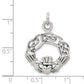 Sterling Silver Antiqued Claddagh Pendant