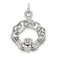 Sterling Silver Antiqued Claddagh Pendant