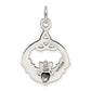 Sterling Silver Antiqued Claddagh Pendant