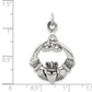 Sterling Silver Antiqued Claddagh Pendant