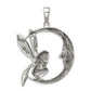 Sterling Silver Antiqued Moon/Fairy Pendant