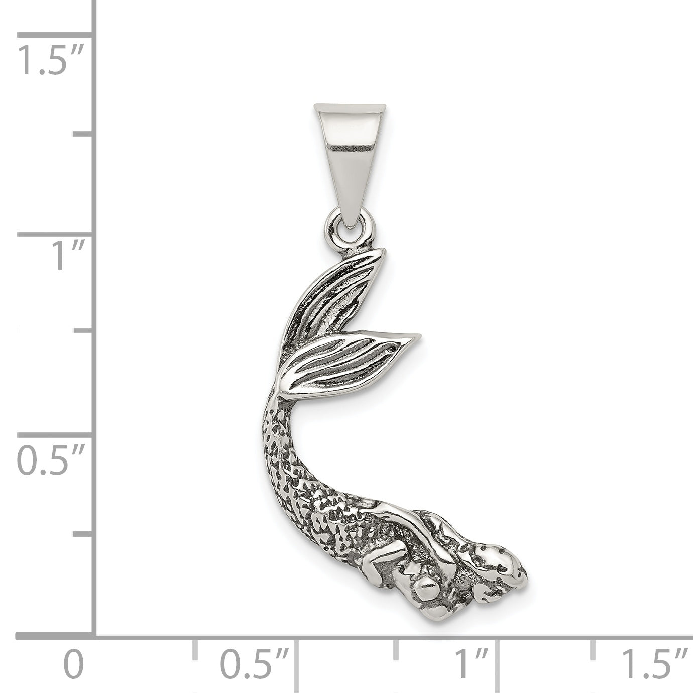 Sterling Silver Antiqued Mermaid Pendant