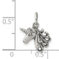 Sterling Silver Antiqued Unicorn Head Charm