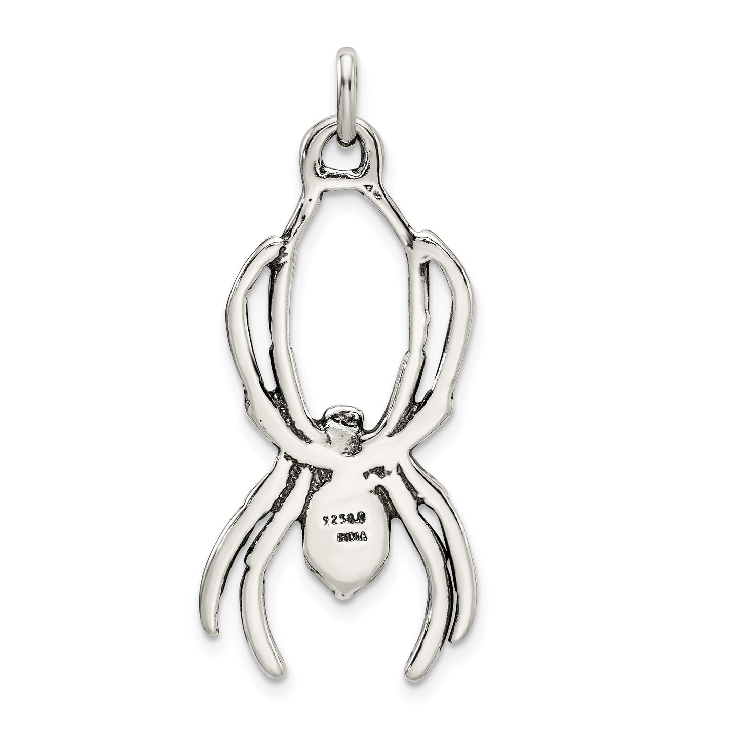 Sterling Silver Antiqued Spider Pendant