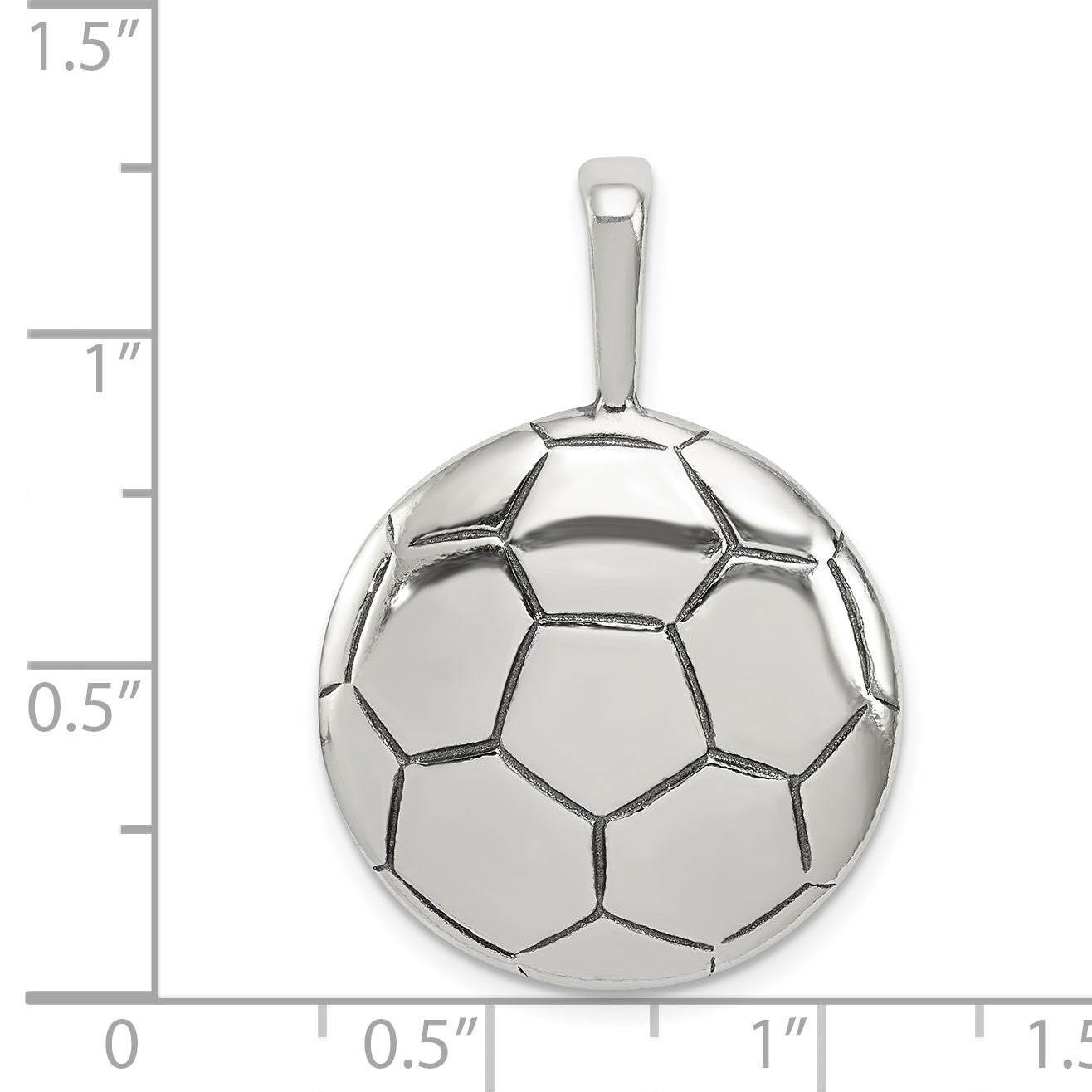 Sterling Silver Antiqued Soccer Ball Pendant