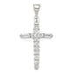 Sterling Silver Rhodium-Plated Cz Cross Pendant