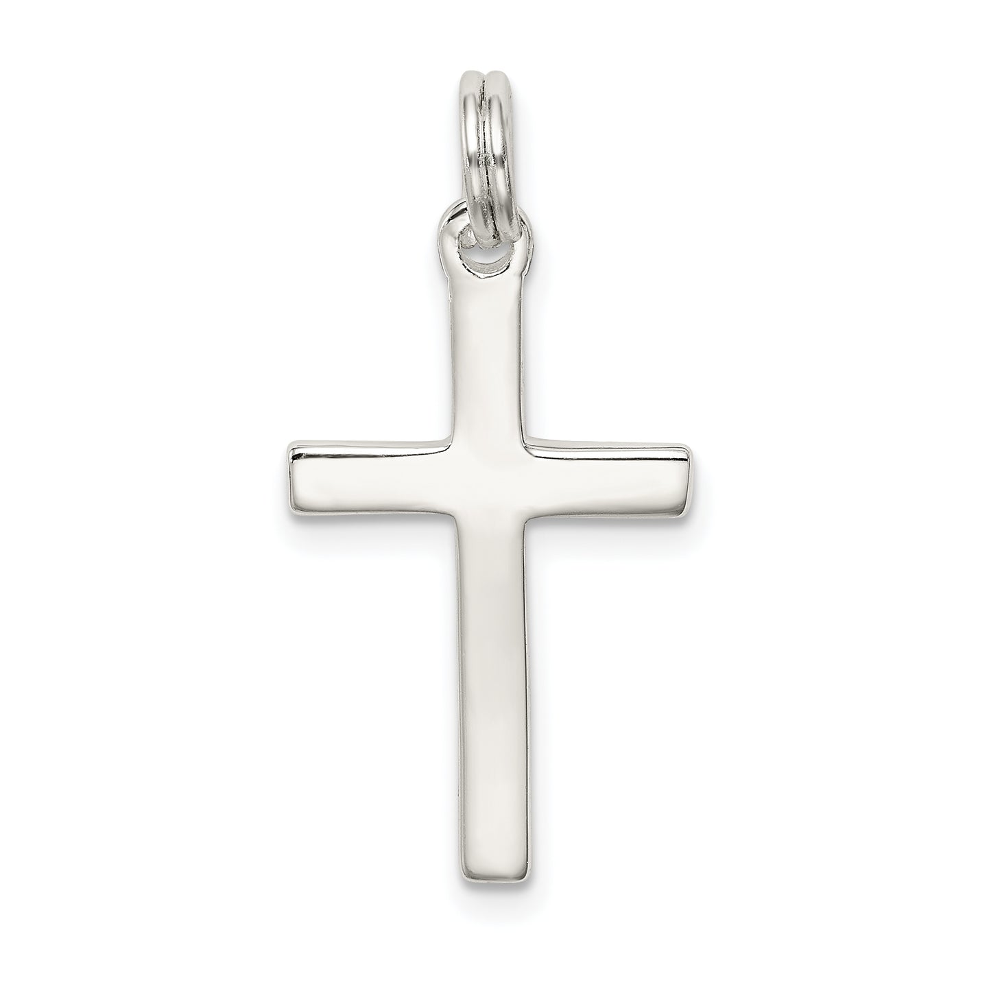 Sterling Silver Rhodium-Plated Polished Cross Pendant