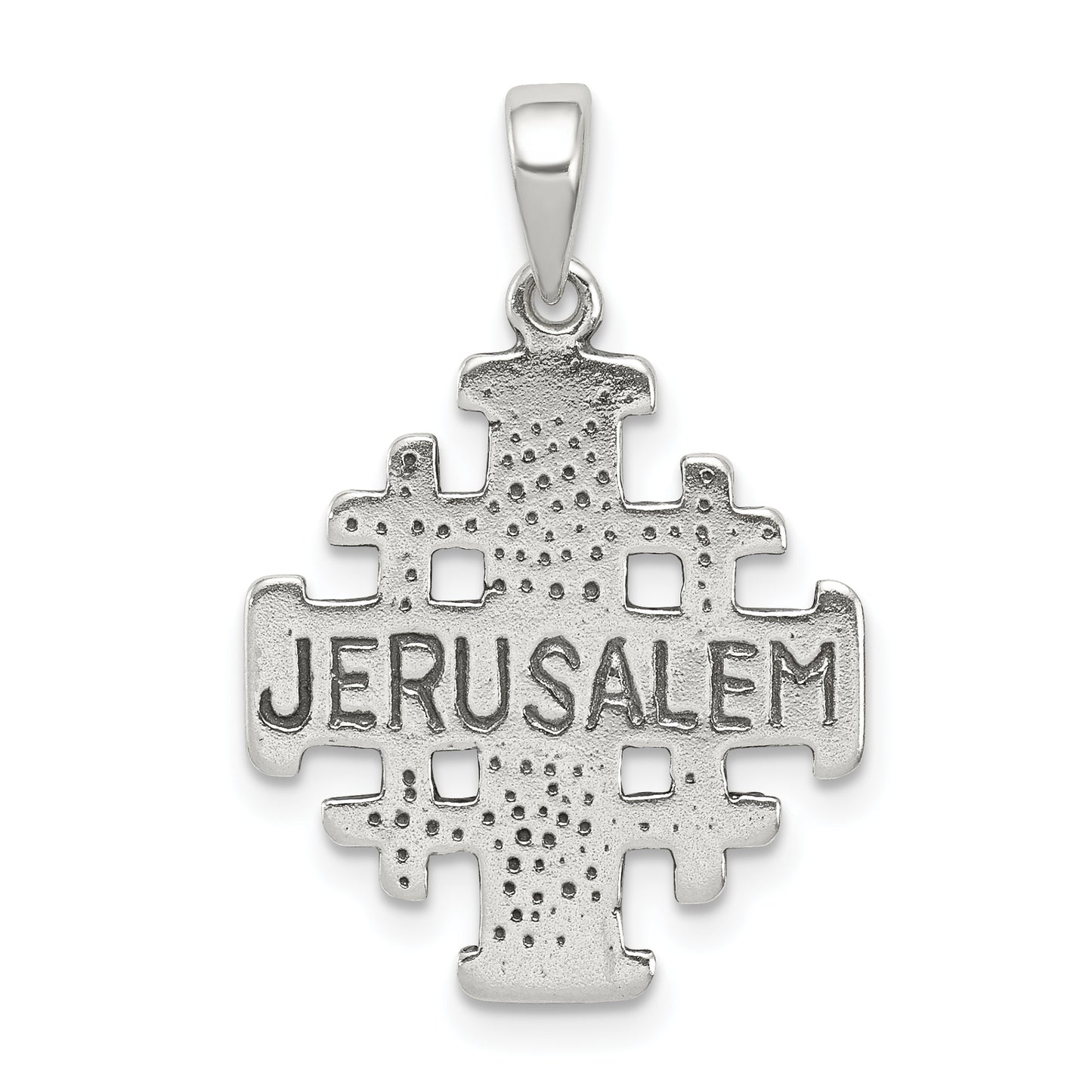 Sterling Silver Antiqued Jerusalem Crusader Pendant