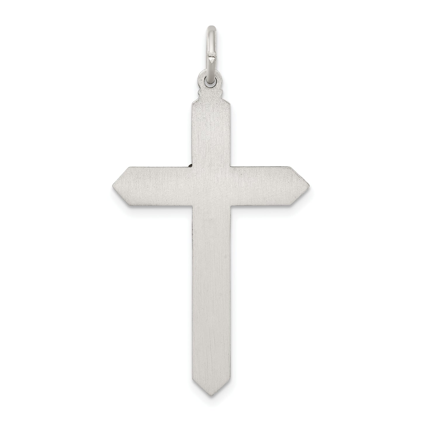 Sterling Silver Antiqued November Glass Birthstone Cross Pendant