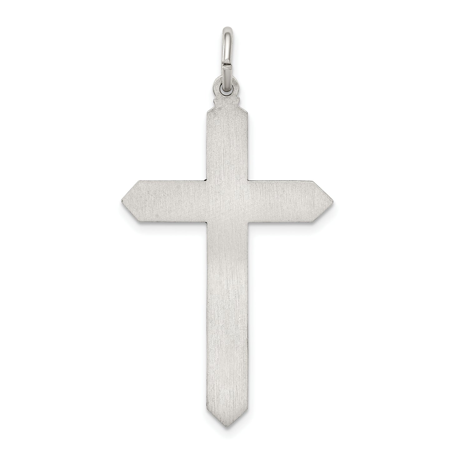 Sterling Silver Antiqued December Glass Birthstone Cross Pendant