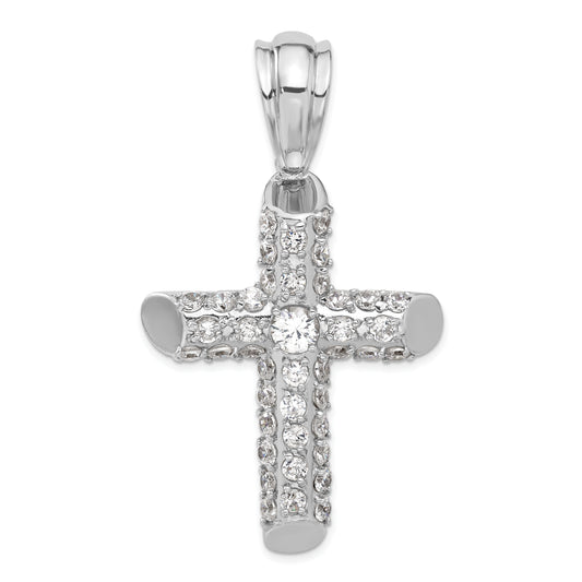 Sterling Silver Cz Cross Pendant