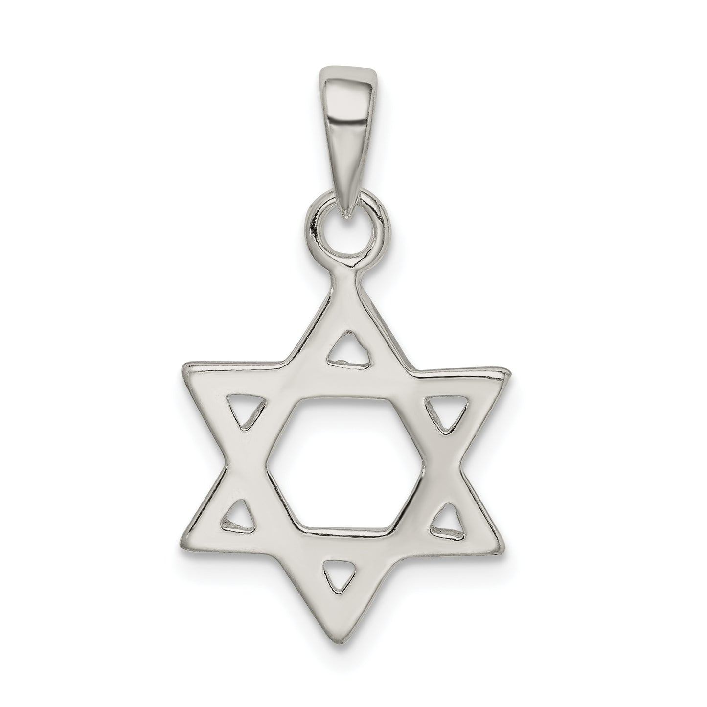 Sterling Silver Textured Star Of David Pendant