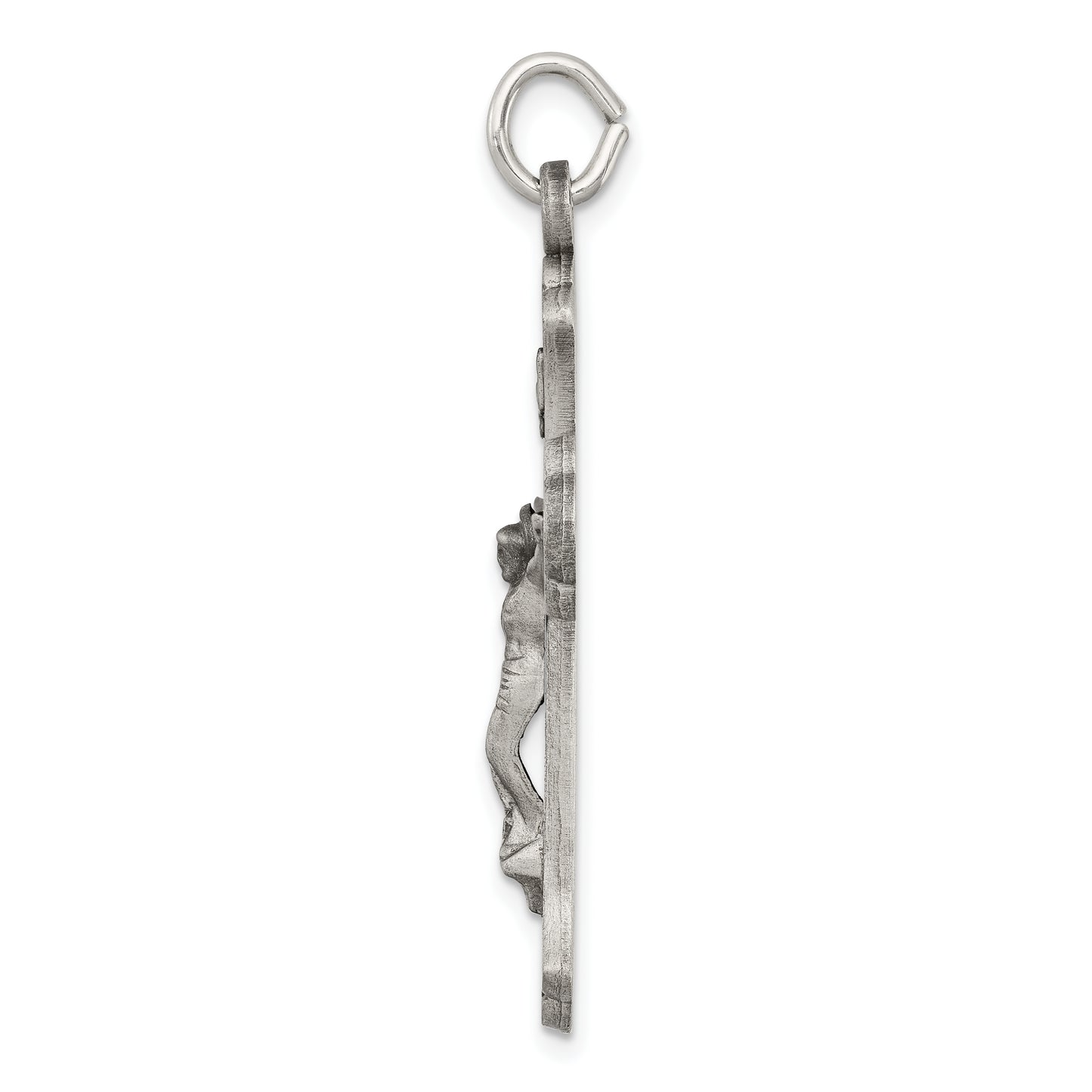 Sterling Silver Antiqued Inri Crucifix Pendant