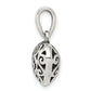 Sterling Silver Antique Filigree Puff Heart Pendant