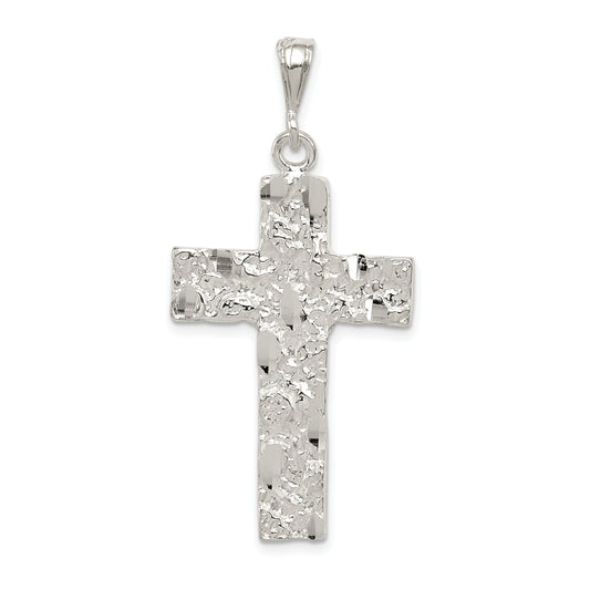 Sterling Silver Nugget Cross Pendant